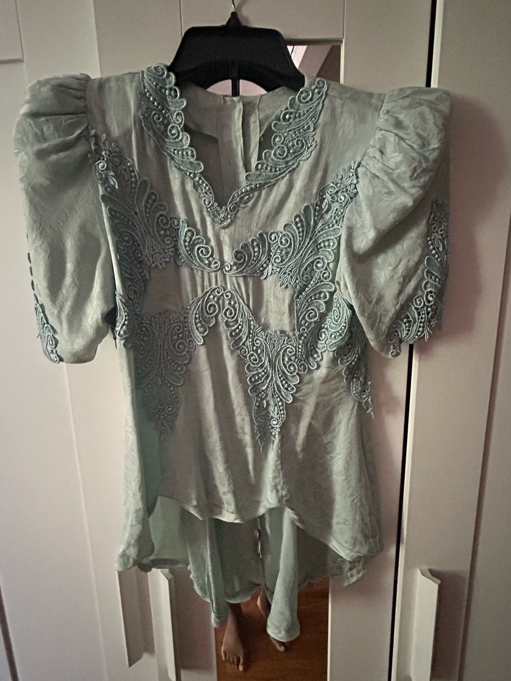 Vintage Digna Yero Silk Embroidered Blouse